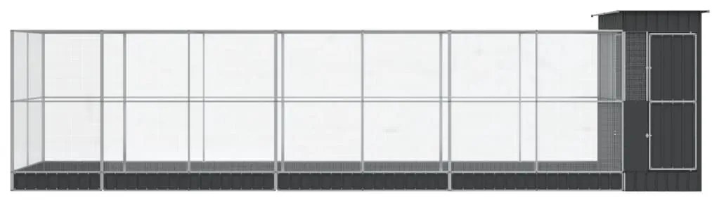 vidaXL Κλουβί με Επέκταση Ασημένιο 830x203x216 εκ. Ατσάλινο