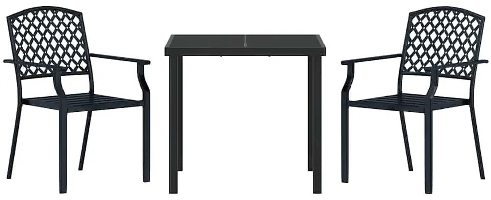 vidaXL Σέτ φαγητού για κήπο 3 pcs Ανθρακί Χάλυβας με επίστρωση πούδρας