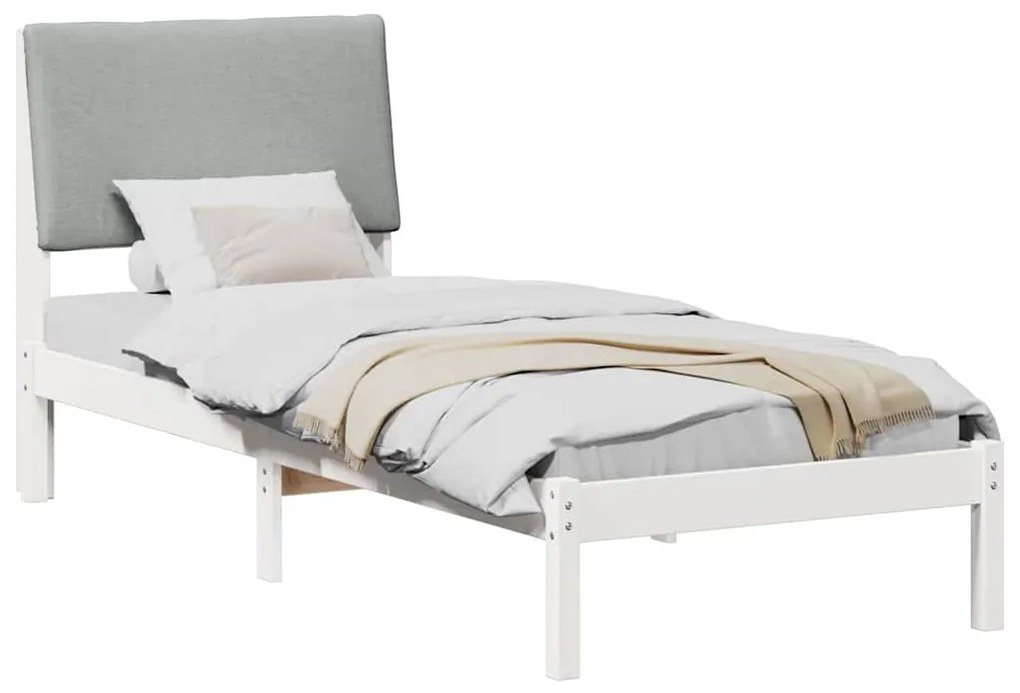 vidaXL Σκελετός Κρεβατιού Λευκό και ανοιχτό γκρι 80 x 200 cm