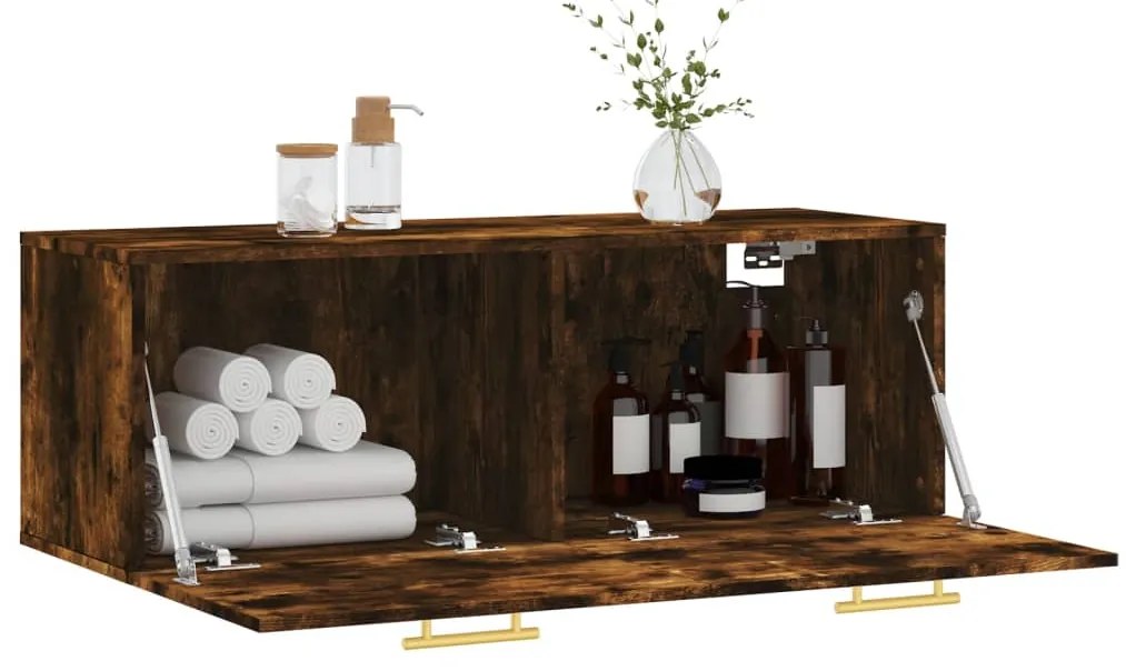 vidaXL Ντουλάπι Τοίχου Καπνιστή δρυς 100x36,5x35εκ. Επεξεργασμένο Ξύλο