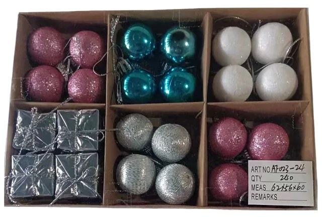 Σετ Χριστουγεννιάτικα στολίδια - 3cm - 24pcs - 023247