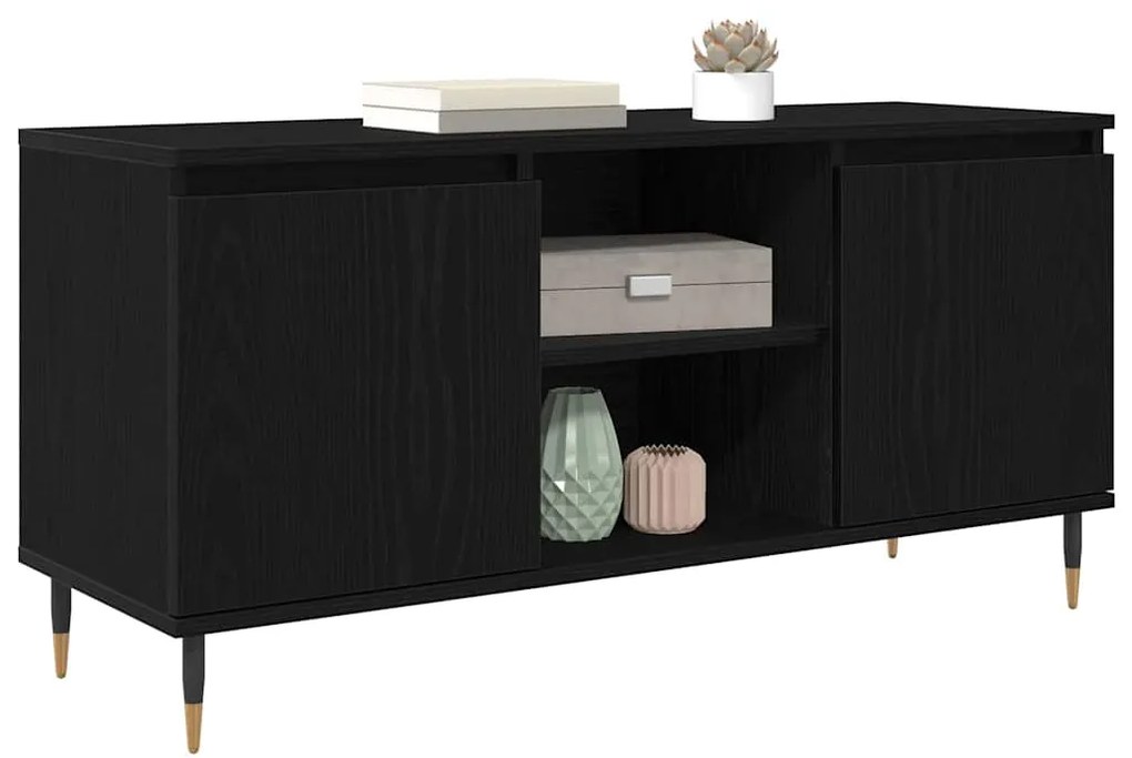 vidaXL Ντουλάπι TV Μαύρη Οξυά 104 x 35 x 50 εκ. Επεξεργασμένο ξύλο