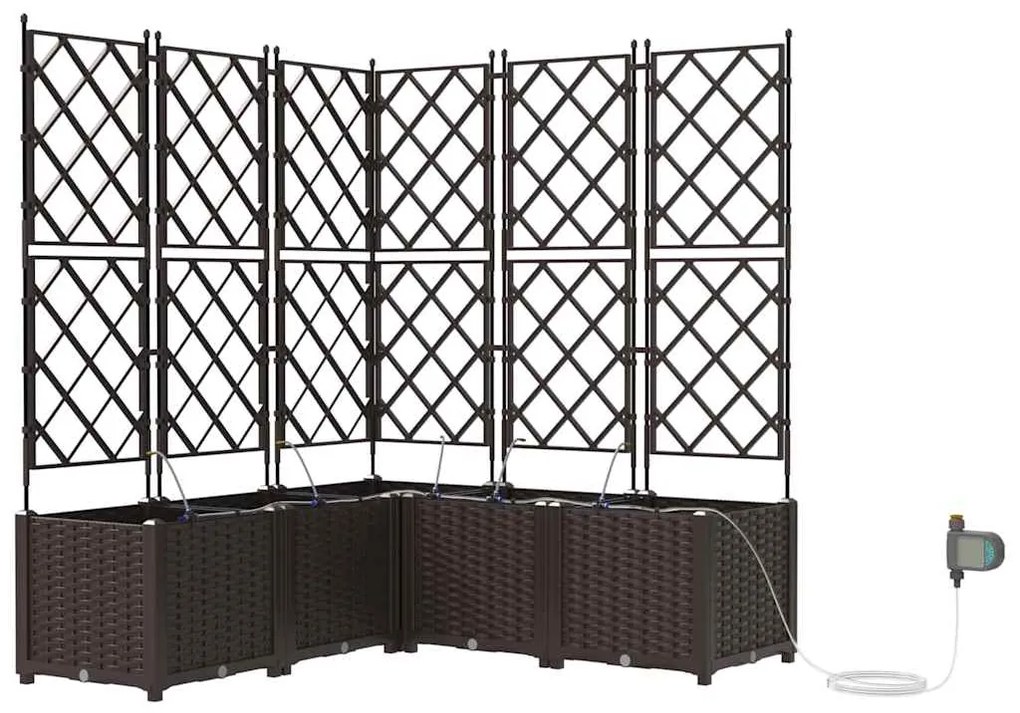 vidaXL Ζαρντινιέρες κήπου Καφέ 120 x 120 x 142 cm Ατσάλι