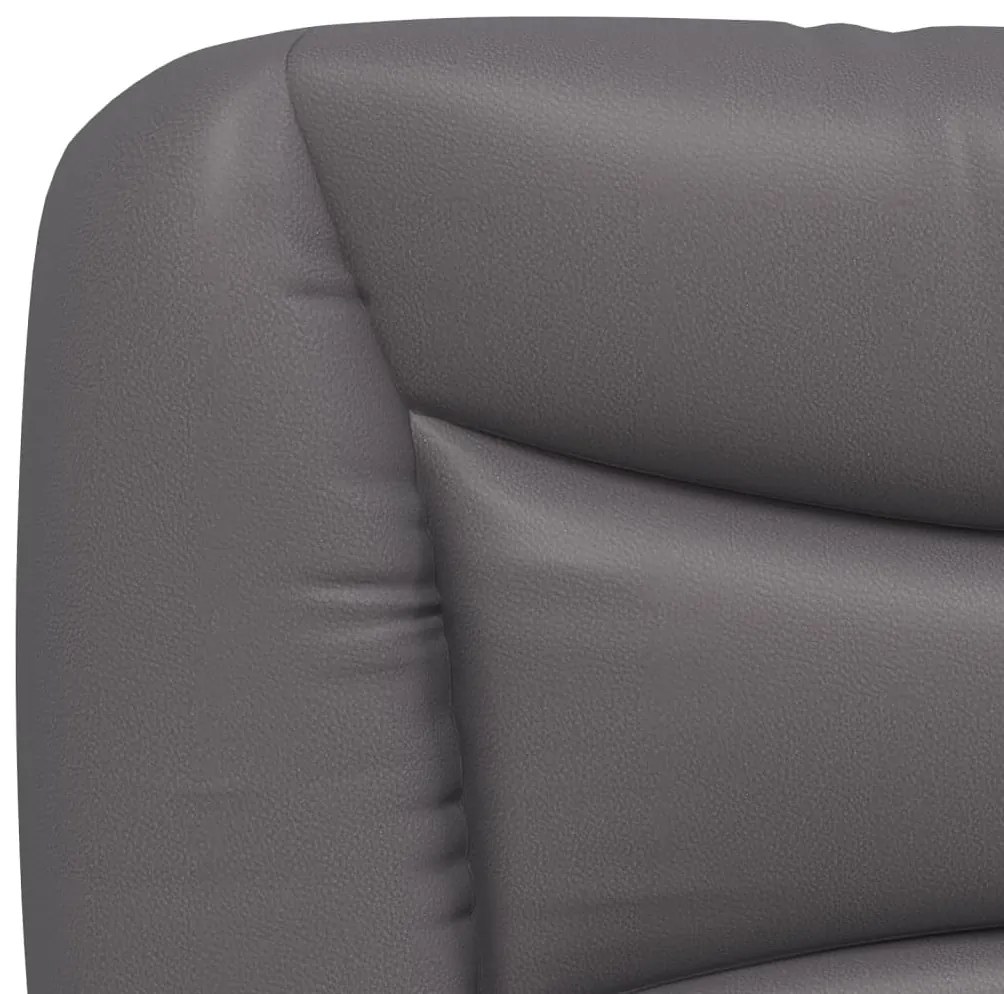 vidaXL Κρεβάτι με Στρώμα Γκρι 160x200 εκ. από Συνθετικό Δέρμα