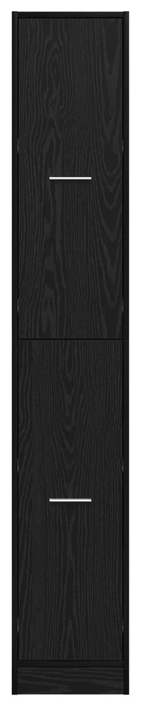 vidaXL Ντουλάπι Αποθήκης Μαύρης Δρυός 30x41x174.5 εκ. Κατασκευασμένο Ξύλο