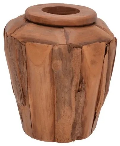 Διακοσμητικό βάζο Archean Pakoworld teak ξύλο Φ30x30εκ 338-000014 338-000014 Καφέ