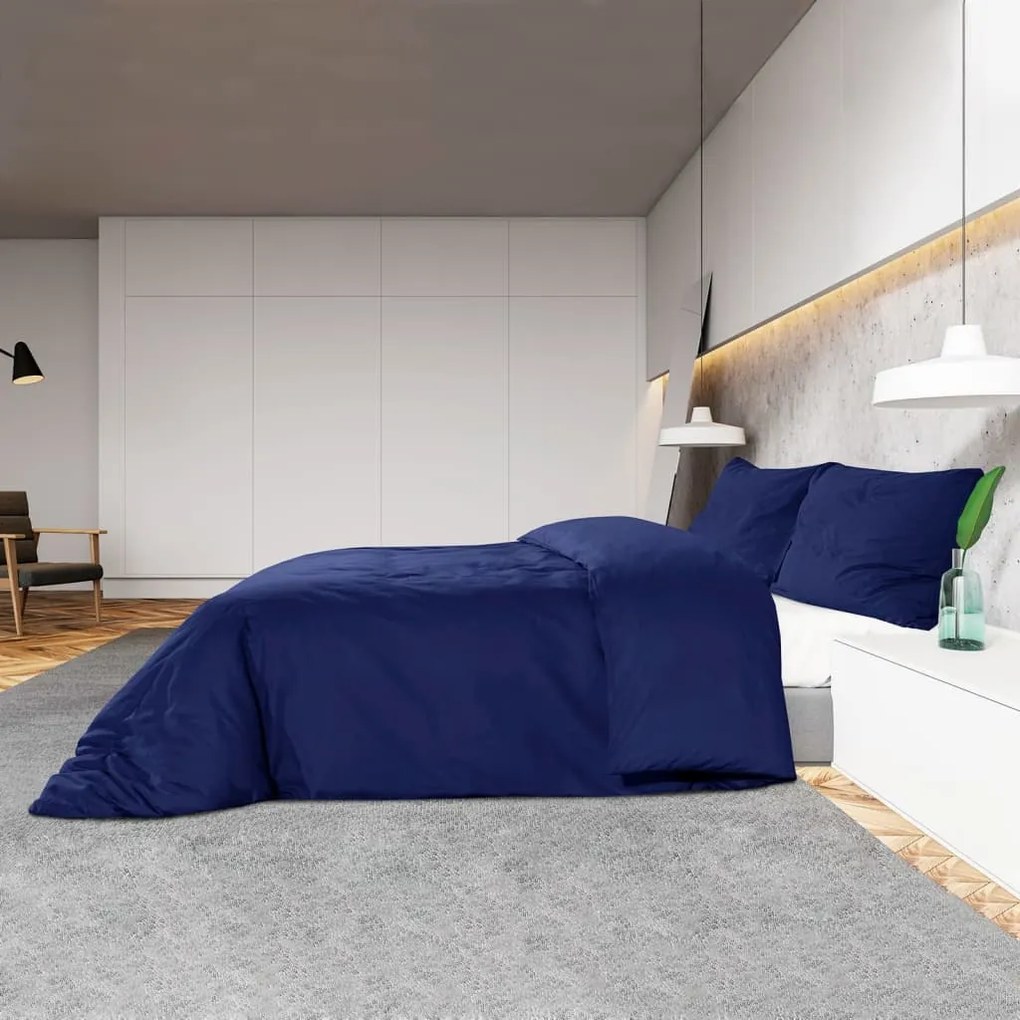 vidaXL Σετ Παπλωματοθήκης Μπλε 135x200 εκ. Ελαφρύ Ύφασμα Μικροϊνών