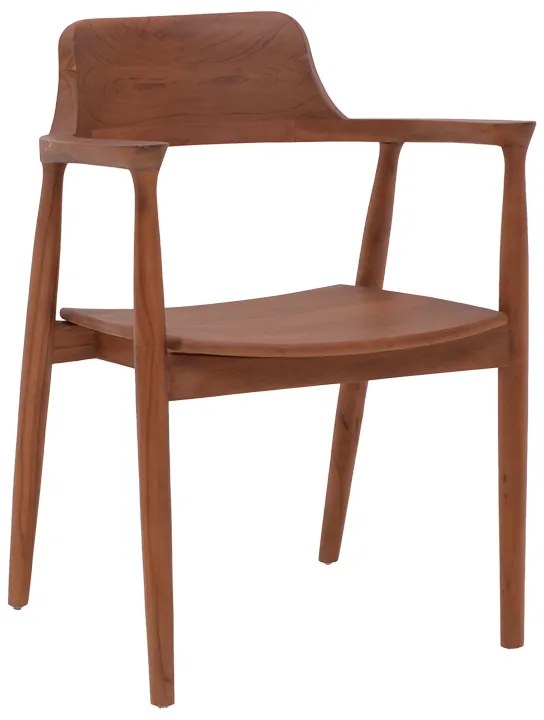 Πολυθρόνα Jambene pakoworld teak ξύλο σε καρυδί απόχρωση 57x54x79εκ