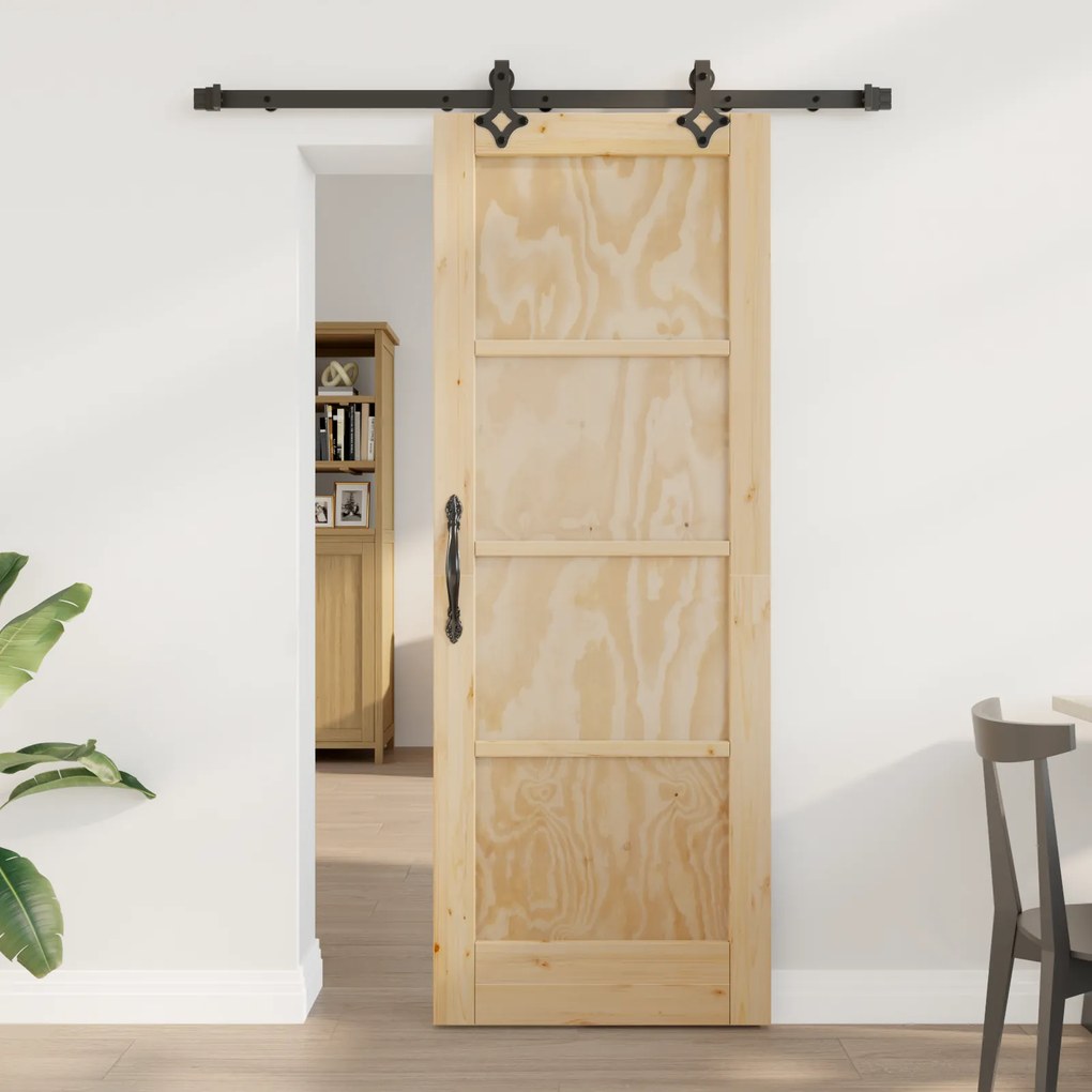 vidaXL Συρόμενη Πόρτα με Σετ Εξαρτημάτων 'ORKDAL'Solid Wood Pine