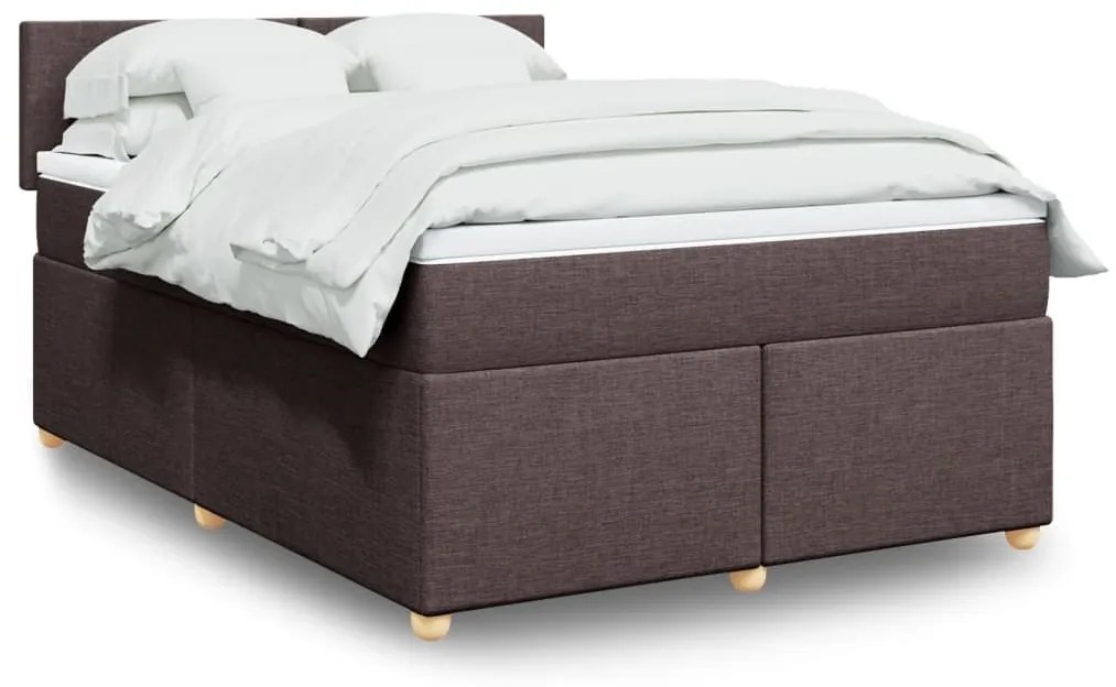 ΚΡΕΒΑΤΙ BOXSPRING ΜΕ ΣΤΡΩΜΑ ΣΚΟΥΡΟ ΚΑΦΕ 140X200 ΕΚ ΥΦΑΣΜΑΤΙΝΟ 3286699