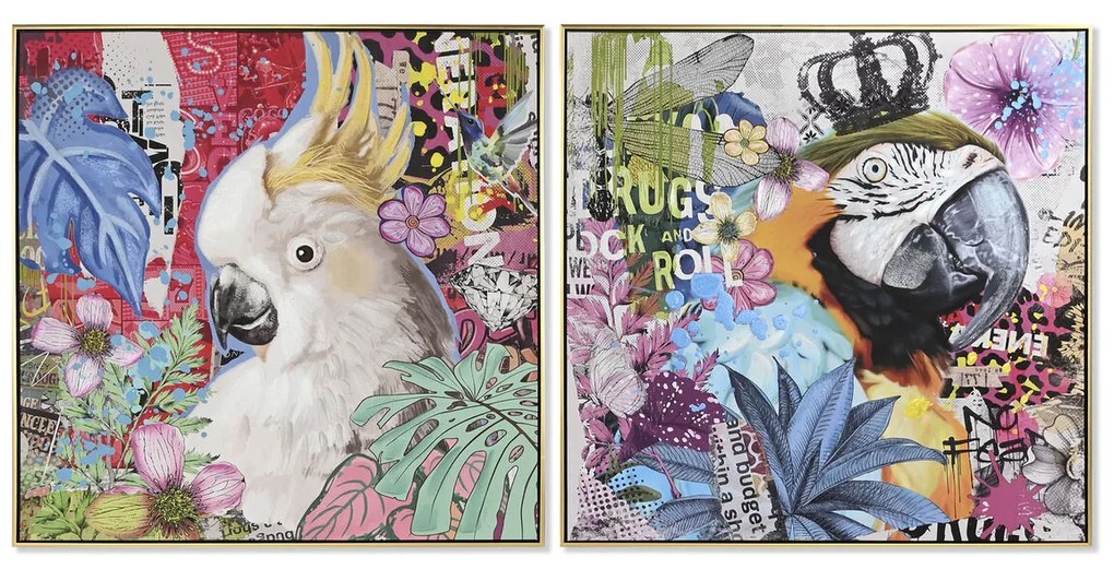 Καμβάς Home ESPRIT Έλατο πολυστερίνη Καμβάς 82 x 4,5 x 82 cm 80 x 3,5 x 80 cm