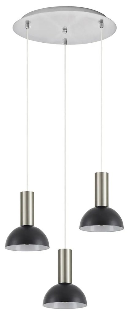 Φωτιστικό Οροφής Τρίφωτο Homelighting 77-8467 Nickel/Black