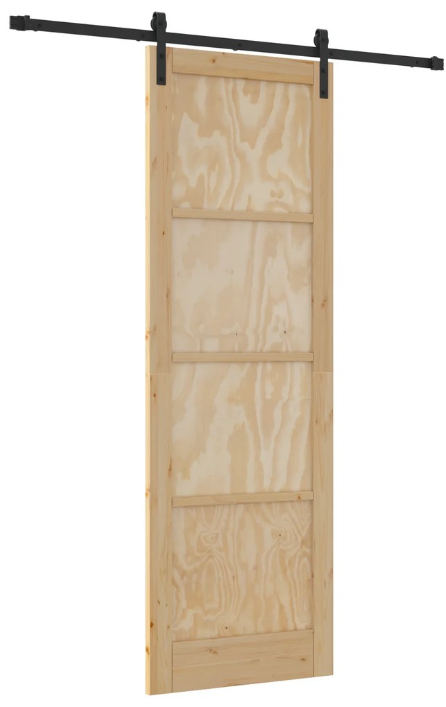 vidaXL Συρόμενη Πόρτα με Σετ Εξαρτημάτων 78x232 cm Μασίφ Ξύλο Πεύκου
