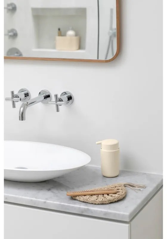 Δοσομετρητής υγρού σαπουνιού Brabantia ReNew 1006264, 250 ml, Αντιολισθητική βάση, Χωρίς σταγόνες, Μπεζ