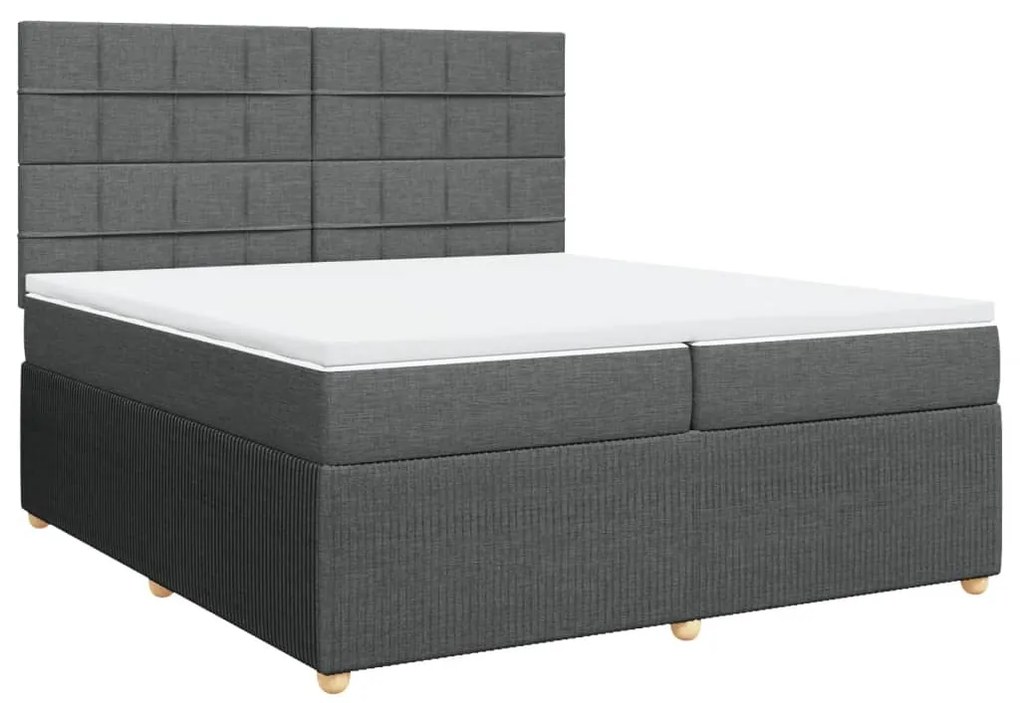 ΚΡΕΒΑΤΙ BOXSPRING ΜΕ ΣΤΡΩΜΑ ΣΚΟΥΡΟ ΓΚΡΙ 200X200 ΕΚ. ΥΦΑΣΜΑΤΙΝΟ 3292164