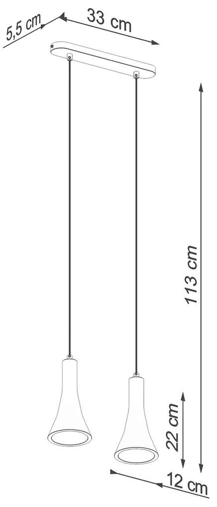 Sollux Κρεμαστό φωτιστικό Rea 2,2xE14/12w, Χρώμα γκρί