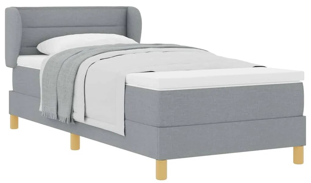 vidaXL Κρεβάτι με Ελατήρια και Στρώμα Κρεμ 90x200 εκ Υφασμα με στρώμα