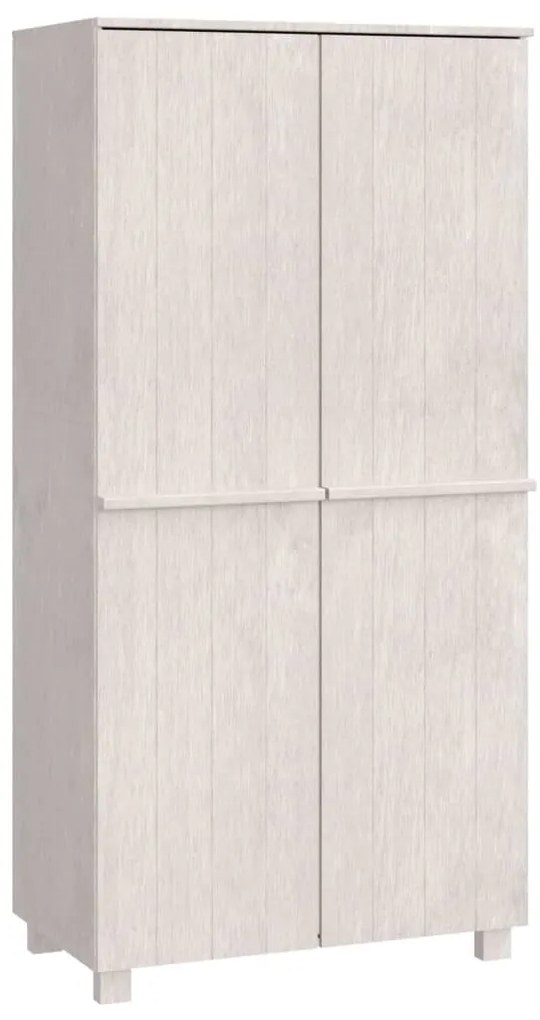 vidaXL Ντουλάπα HAMAR Λευκό 89 x 50 x 180 εκ. από Μασίφ Ξύλο Πεύκου