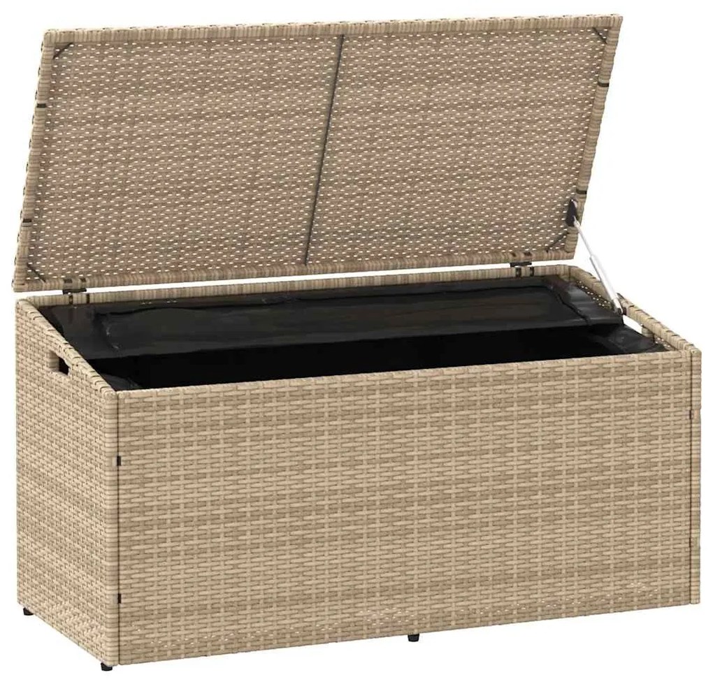 Box αποθήκευσης κήπου Μπεζ 110x50x58 cm Poly Rattan - Μπεζ