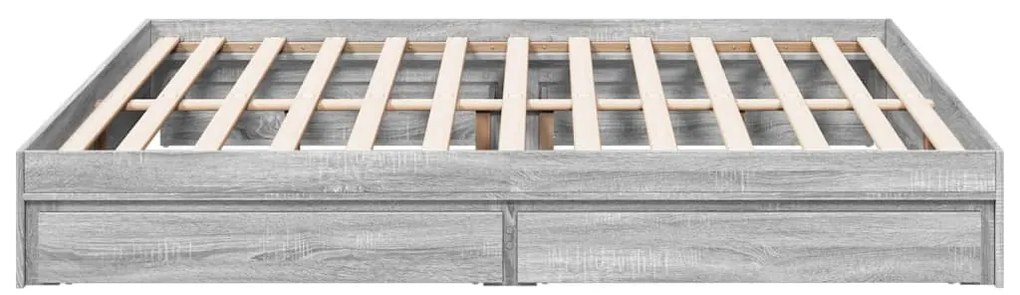 vidaXL Πλαίσιο Κρεβατιού με συρτάρια Γκρι sonoma 180x200εκ. Επεξ. Ξύλο