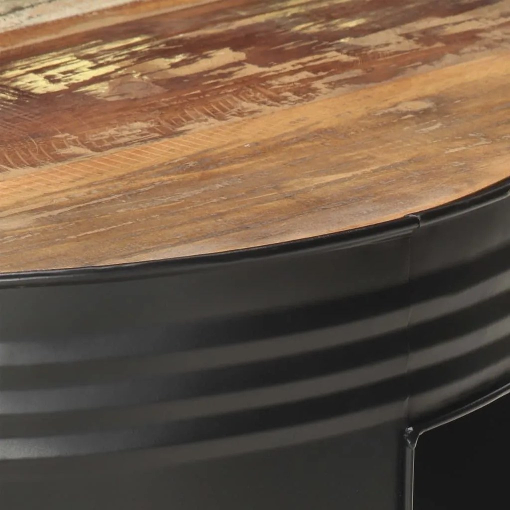 Τραπέζι Σαλονιού Μαύρο 68 x 68 x 36 εκ. Μασίφ Ανακυκλωμένο Ξύλο - Μαύρο