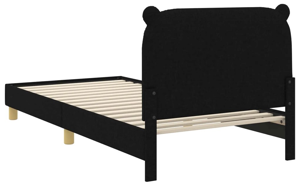 vidaXL Κρεβάτι Παιδικής Κρεβατοκάμαρας με Κεφαλάκι Μαύρο 90 x 190 cm