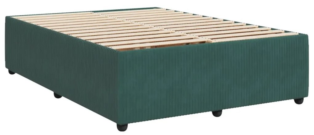 Κρεβάτι Boxspring με Στρώμα Σκούρο Πράσινο 160x200εκ. Βελούδινο - Πράσινο