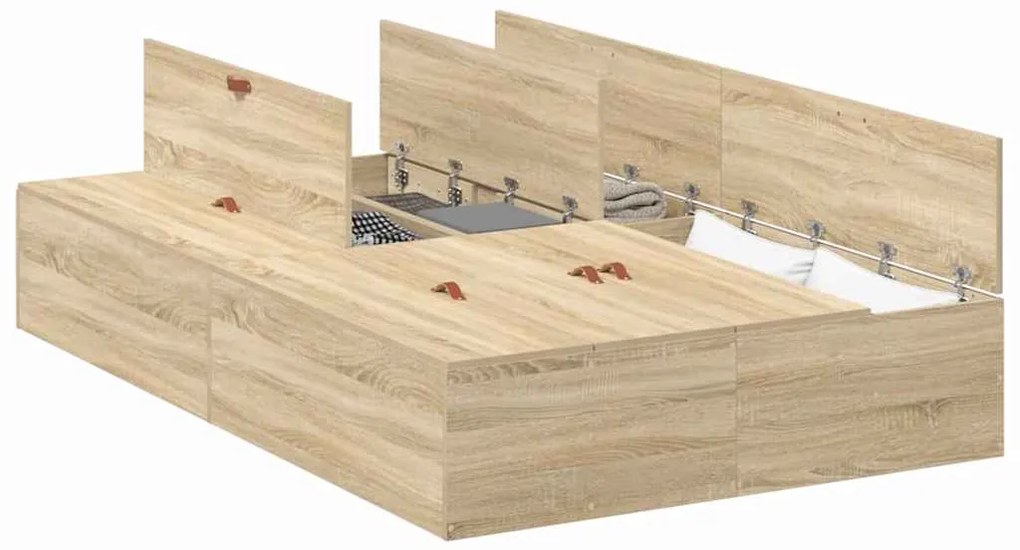 vidaXL Σκελετός Κρεβατιού Sonoma Δρυς 200 x 120 x 31.5 εκ.