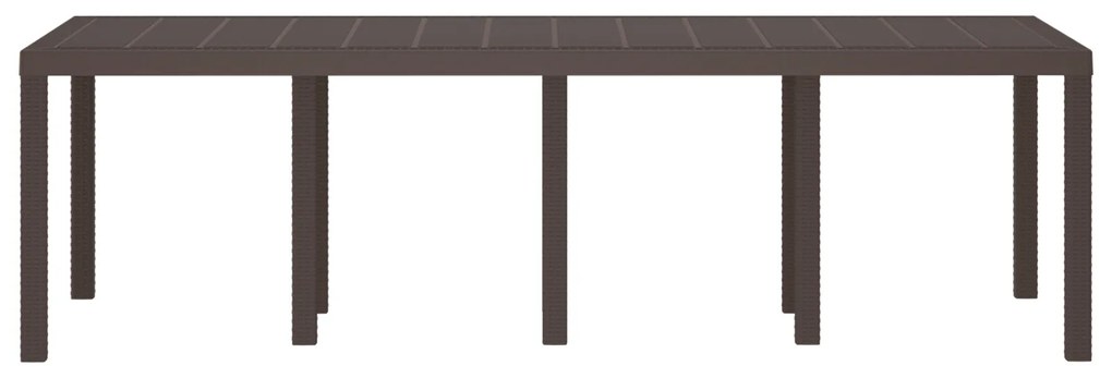 vidaXL Τραπέζι Κήπου Καφέ 250x100x73 cm Πολυ Ράτταν