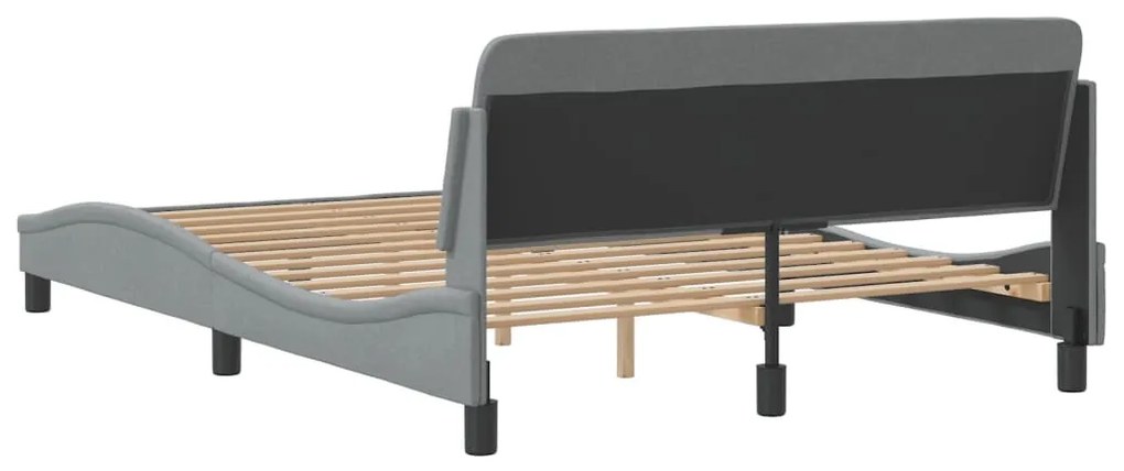 vidaXL Σκελετός Κρεβατιού Dover Αν. Γκρι 140x190 εκ. Υφασμάτινο