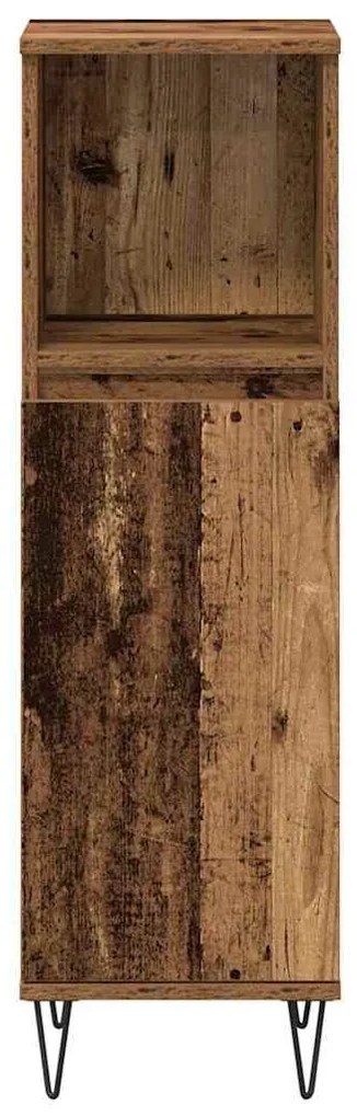 vidaXL Σετ Επίπλων Μπάνιου με πόρτα 3 pcs Παλιό Ξύλο 30 x 30 x 180 cm