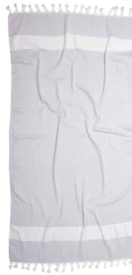Πετσέτα Θάλασσας-Παρεό 100x180 Με Κρόσσι Viopros Beach Towels Σχ. Σάμερ Γκρι