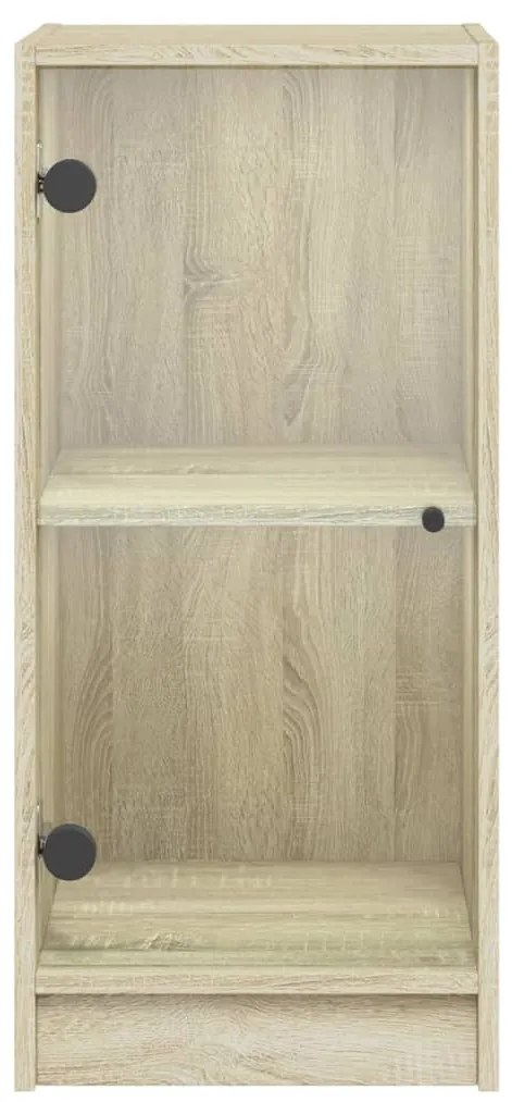 vidaXL Βοηθητικό Ντουλάπι Sonoma Δρυς 35x37x75,5εκ. με Γυάλινες Πόρτες