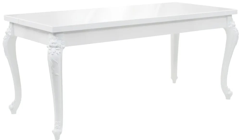 vidaXL Τραπεζαρία Γυαλιστερή Λευκή 179 x 89 x 81 εκ.