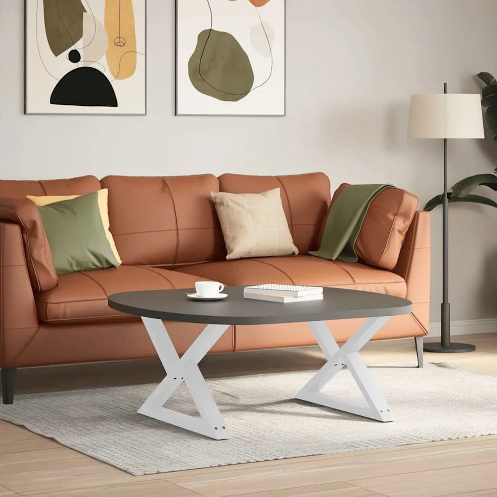 vidaXL Πόδια Τραπεζιού Σαλονιού 2 τεμ. Λευκά 70x(42-43,3) εκ. Ατσάλι