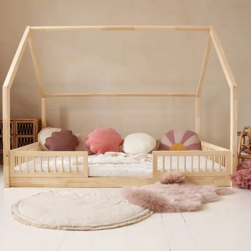 Pioli bed Duo 200x140 μασίφ με προστατευτικό κάγκελο (πόδι 1 εκ.)