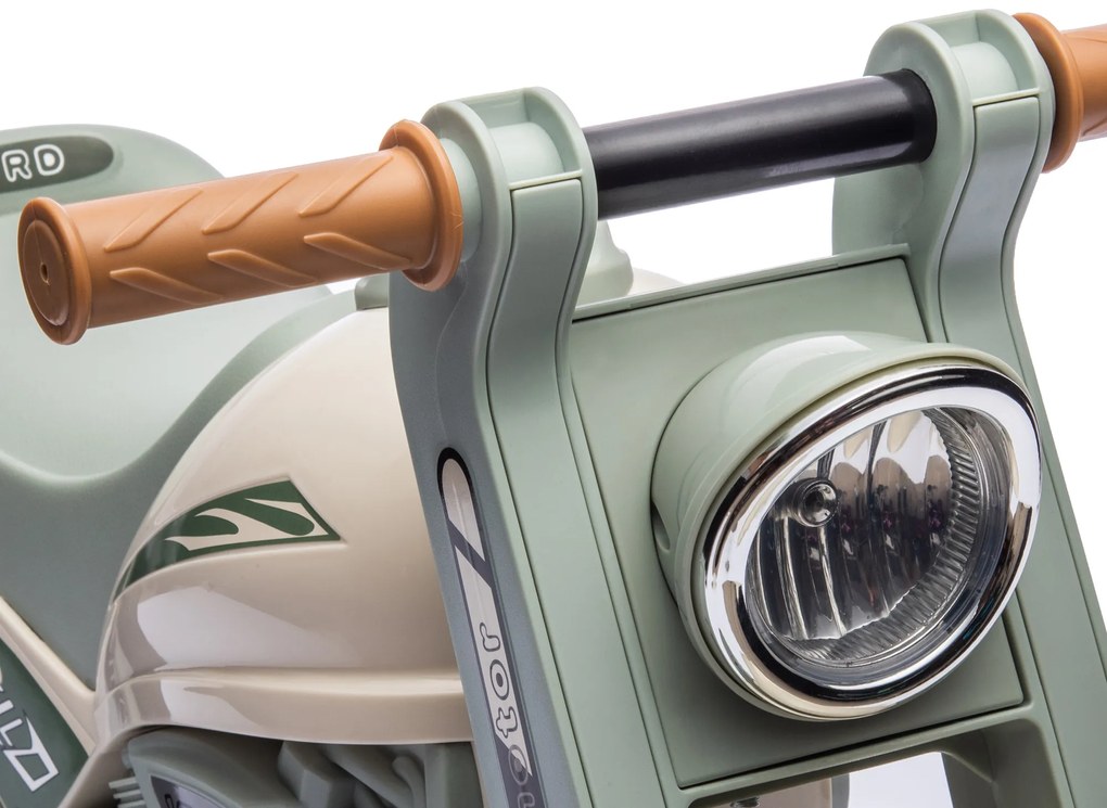 AIYAPLAY Αυτοκίνητο-πατίνι, σχέδιο μοτοσικλέτας, μουσική και σαπουνόφουσκες, για 2-5 ετών, Κρεμ Λευκό