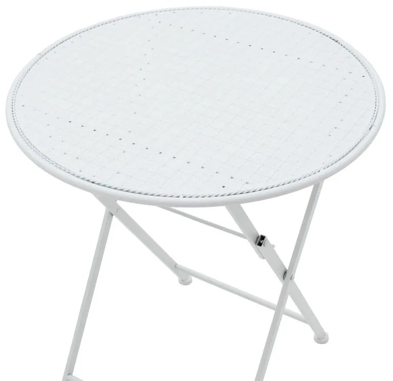 Τραπεζαρία Walen pakoworld σετ 3τεμ μέταλλο λευκό