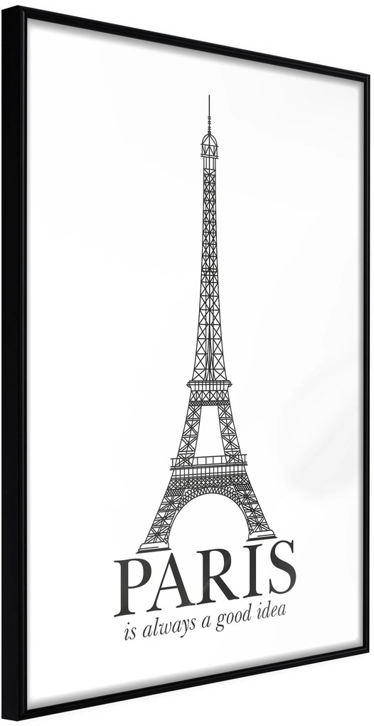 Αφίσα - Eiffel Tower - 20x30 - Μαύρο - Χωρίς πασπαρτού