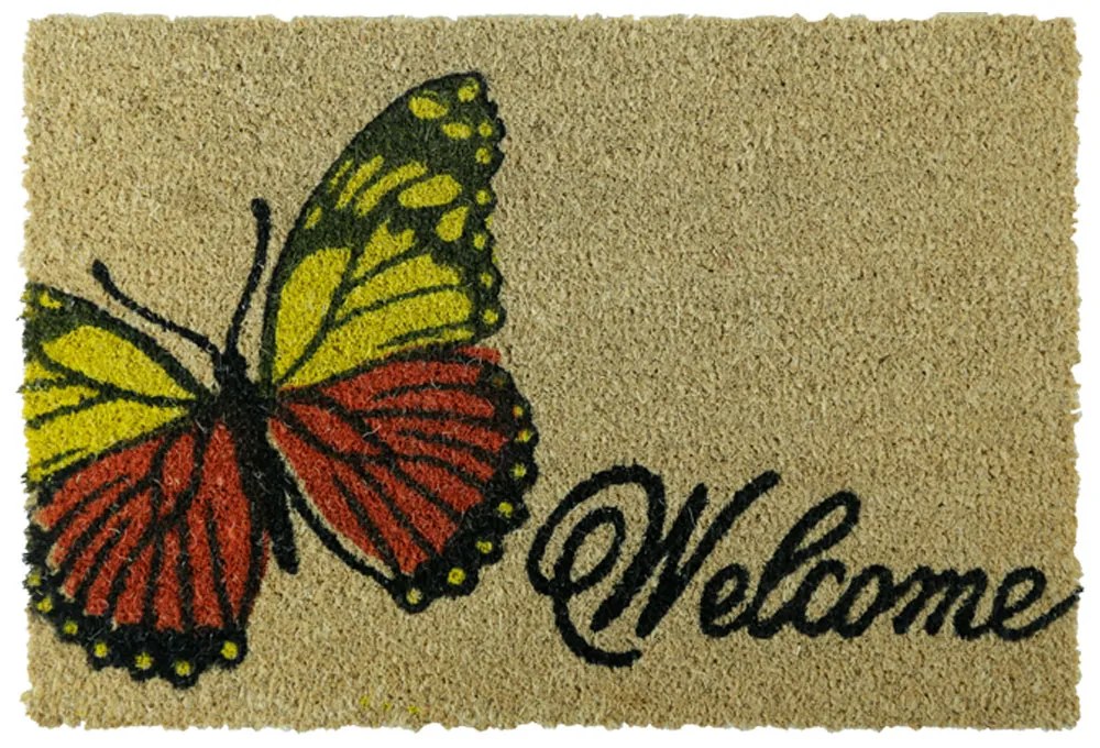 ΠΑΤΑΚΙ ΕΙΣΟΔΟΥ ΚΟΚΟΦΟΙΝΙΚΑ BUTTERFLYWELCOME SL8624 40X60 San Lorentzo 8624