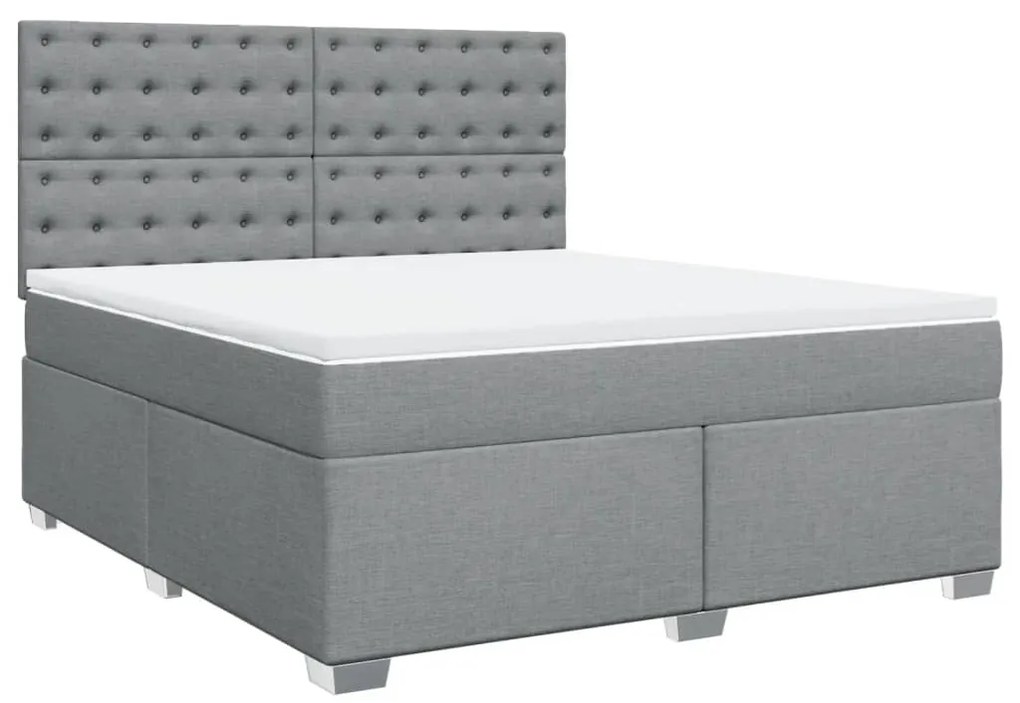 ΚΡΕΒΑΤΙ BOXSPRING ΜΕ ΣΤΡΩΜΑ ΑΝΟΙΧΤΟ ΓΚΡΙ 180X200 ΕΚ. ΥΦΑΣΜΑΤΙΝΟ 3290581