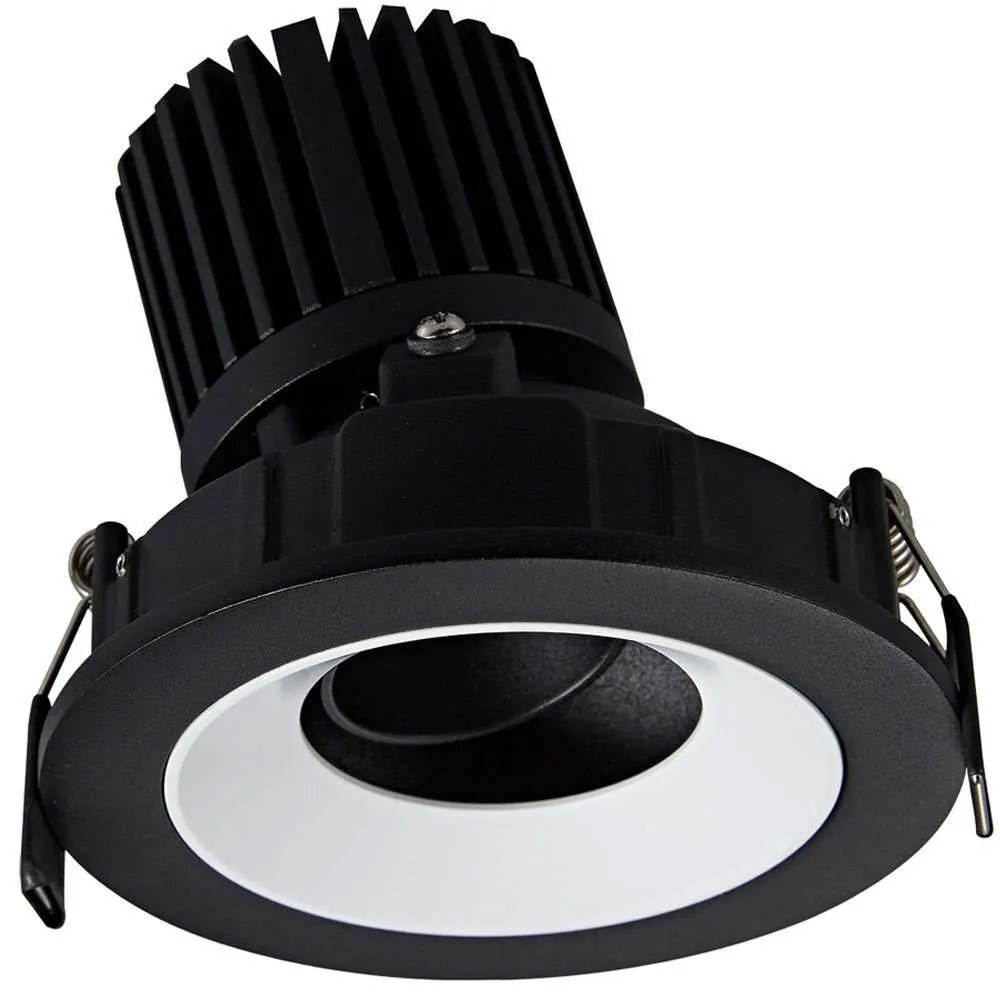 Σποτ Χωνευτό VK/04346/WB/W Φ11,5cm Led 830Lm 12W 3000K White-Black VKLed Στρόγγυλο