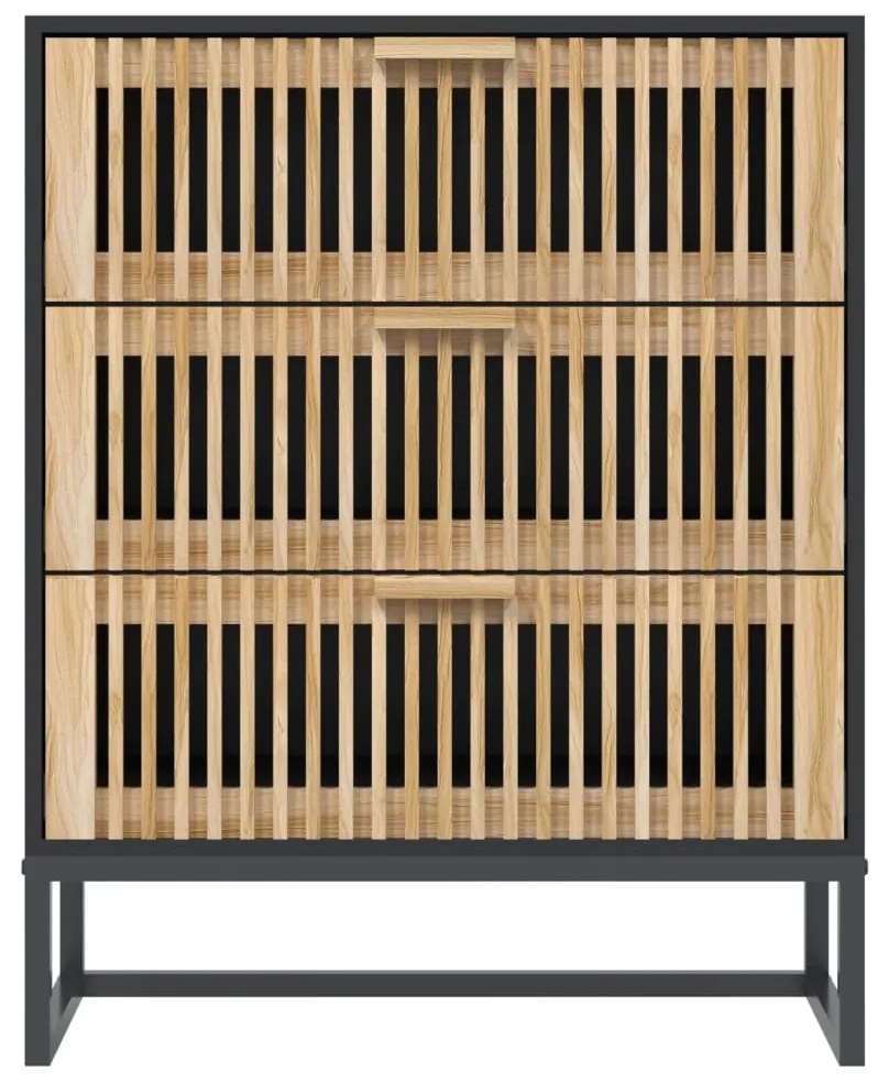 vidaXL Συρταριέρα Μαύρη 60 x 30 x 75 εκ. από Επεξεργασμένο Ξύλο