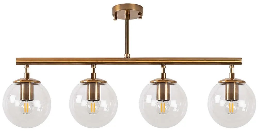 Φωτιστικό Οροφής - Πλαφονιέρα Fazli 942FLG1197 70x15x35cm 4xE14 40W Gold Opviq