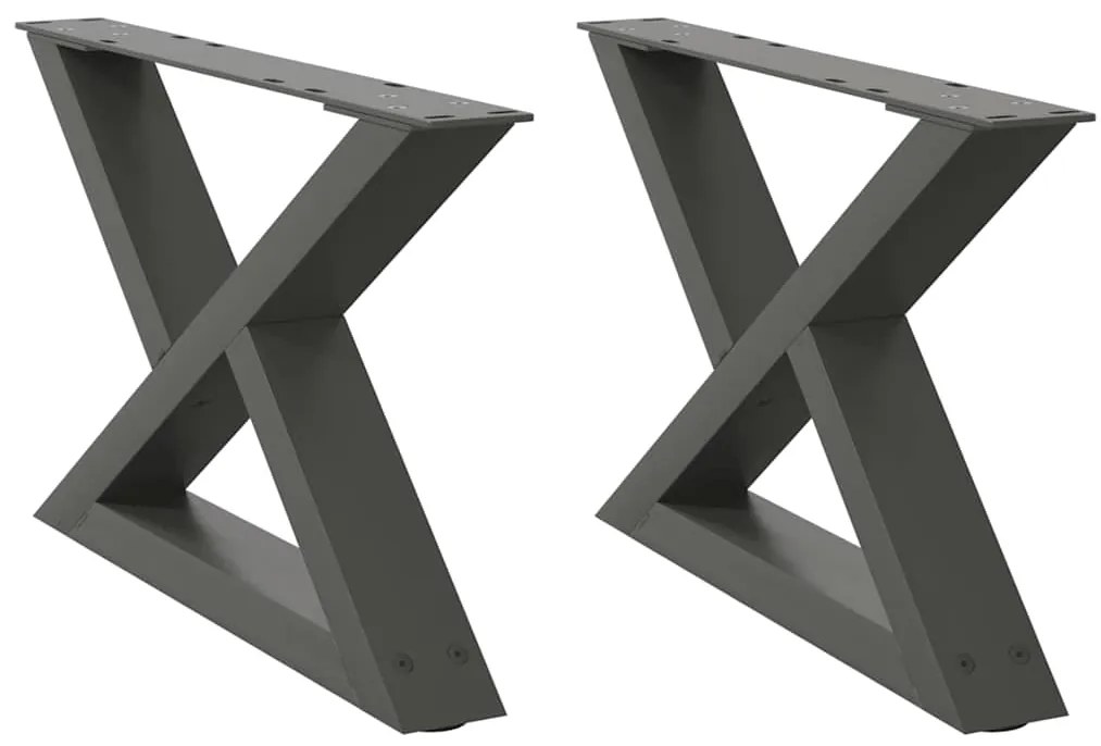 vidaXL Πόδια Τραπεζιού Σαλονιού 2 τεμ. Ανθρακί 60x(30-31,3) εκ. Ατσάλι