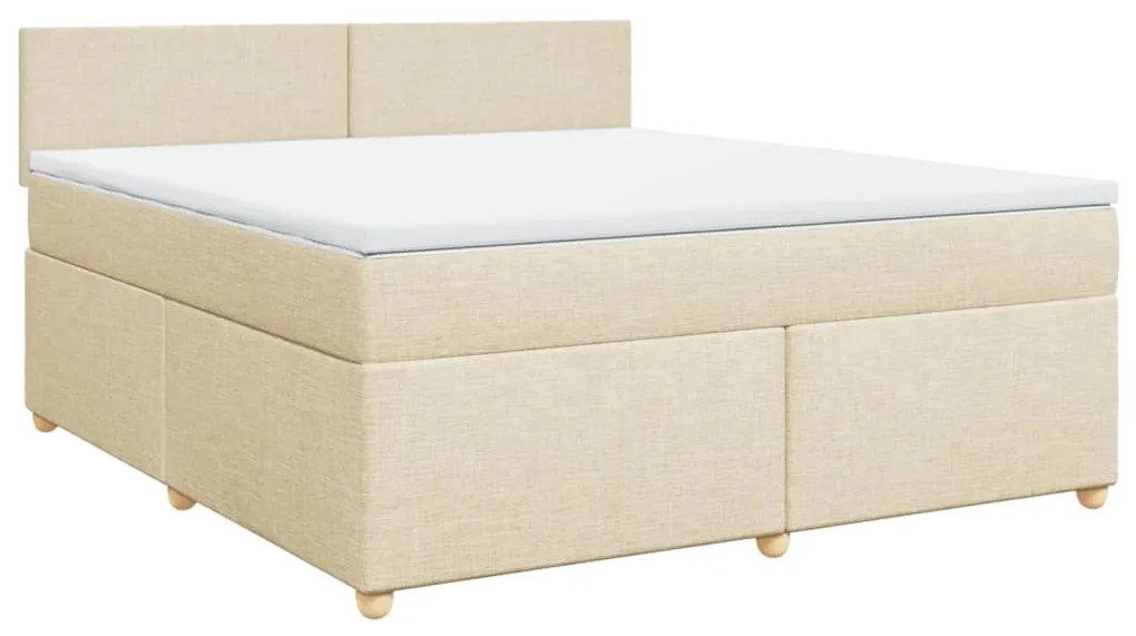 ΚΡΕΒΑΤΙ BOXSPRING ΜΕ ΣΤΡΩΜΑ ΚΡΕΜ 180X200 ΕΚ. ΥΦΑΣΜΑΤΙΝΟ 3286757