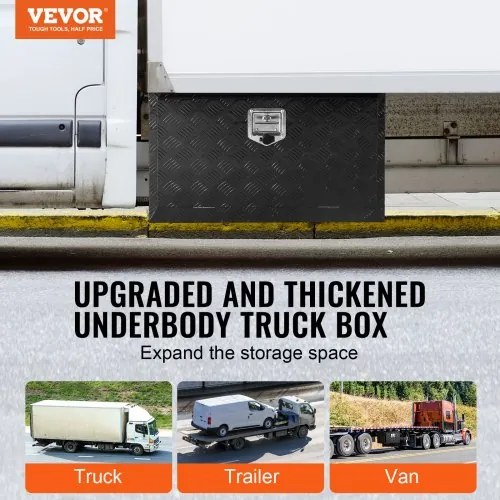 VEVOR Underbody Aluminum Truck Tool Box 36&quot; x 17&quot; x 18&quot; Trailer RV Tool Storage