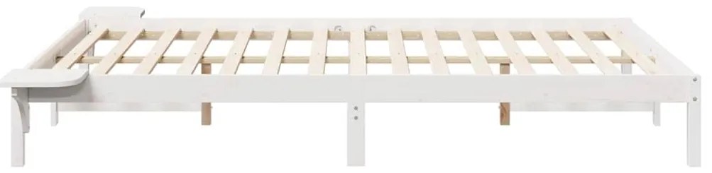 vidaXL Κρεβατοκάμαρα με Πλαϊνά Τραπέζια Λευκό 140 x 210 cm