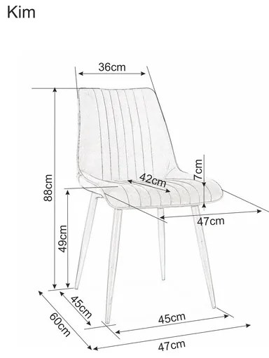 Καρέκλα τραπεζαρίας βελούδινη Kim Velvet  42 x 47 x 88 DIOMMI KIMVCSZ