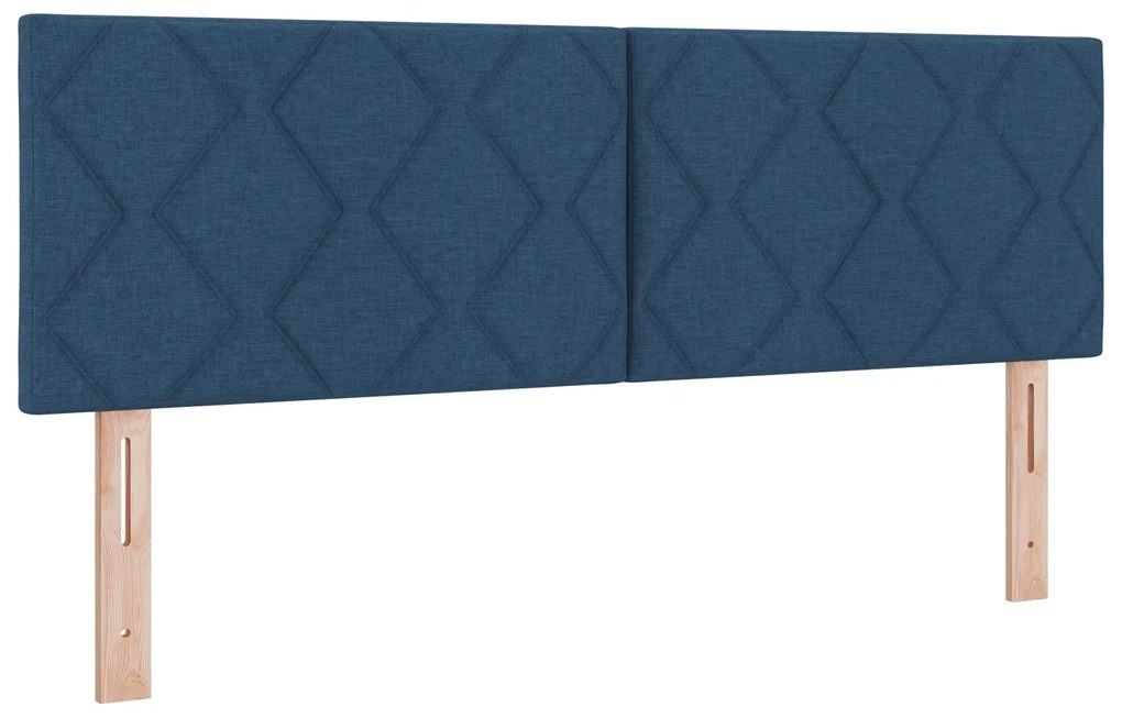 vidaXL Κρεβάτι με Στρώμα Box Spring - Μπλε 140 x 190 εκ., Ύφασμα